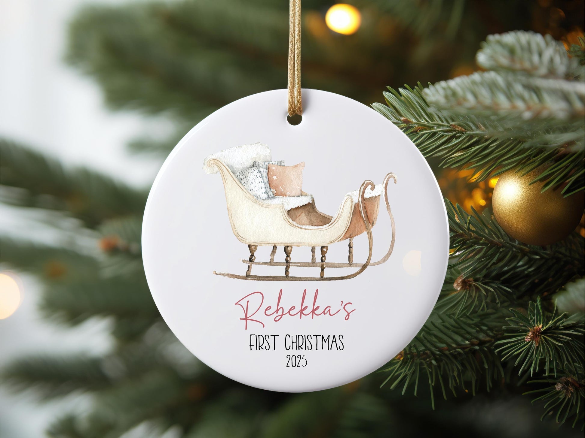 Personalized Baby's First Christmas Ornament, Custom Newborn Gift, Baby Boy or Girl Ornament