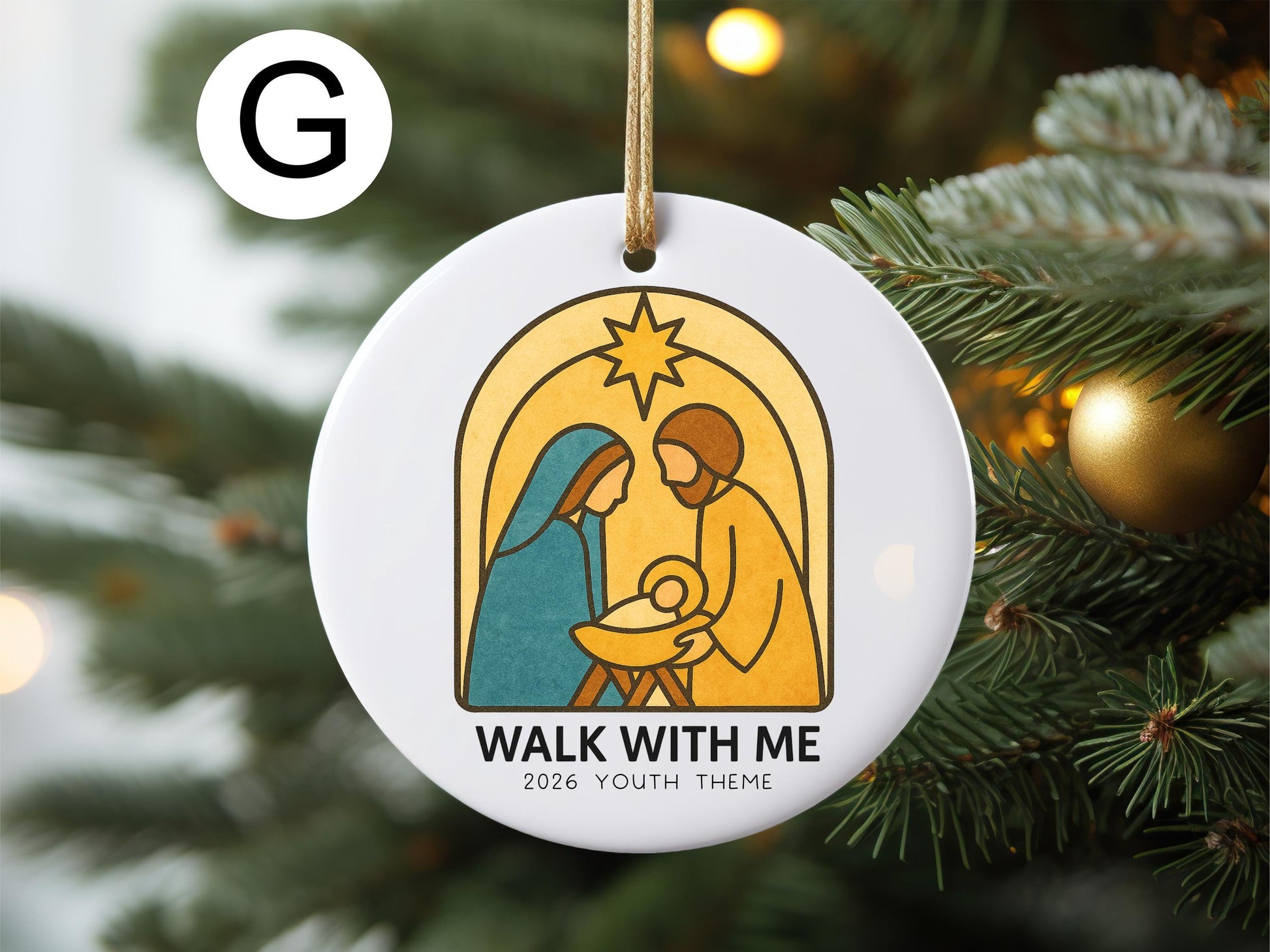 Walk With Me 2026 Youth Theme Porcelain Ornament