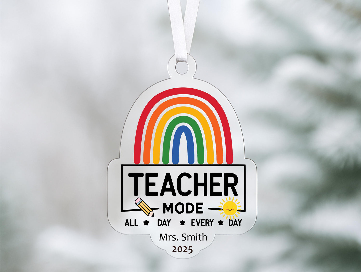 Personalized Teacher Acrylic Christmas Ornaments- 3 Options!