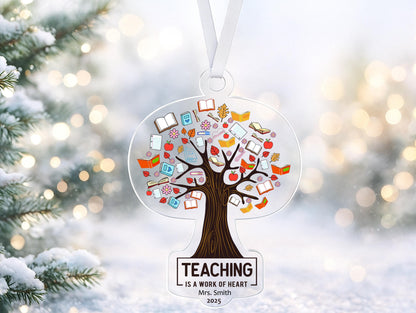 Personalized Teacher Acrylic Christmas Ornaments- 3 Options!