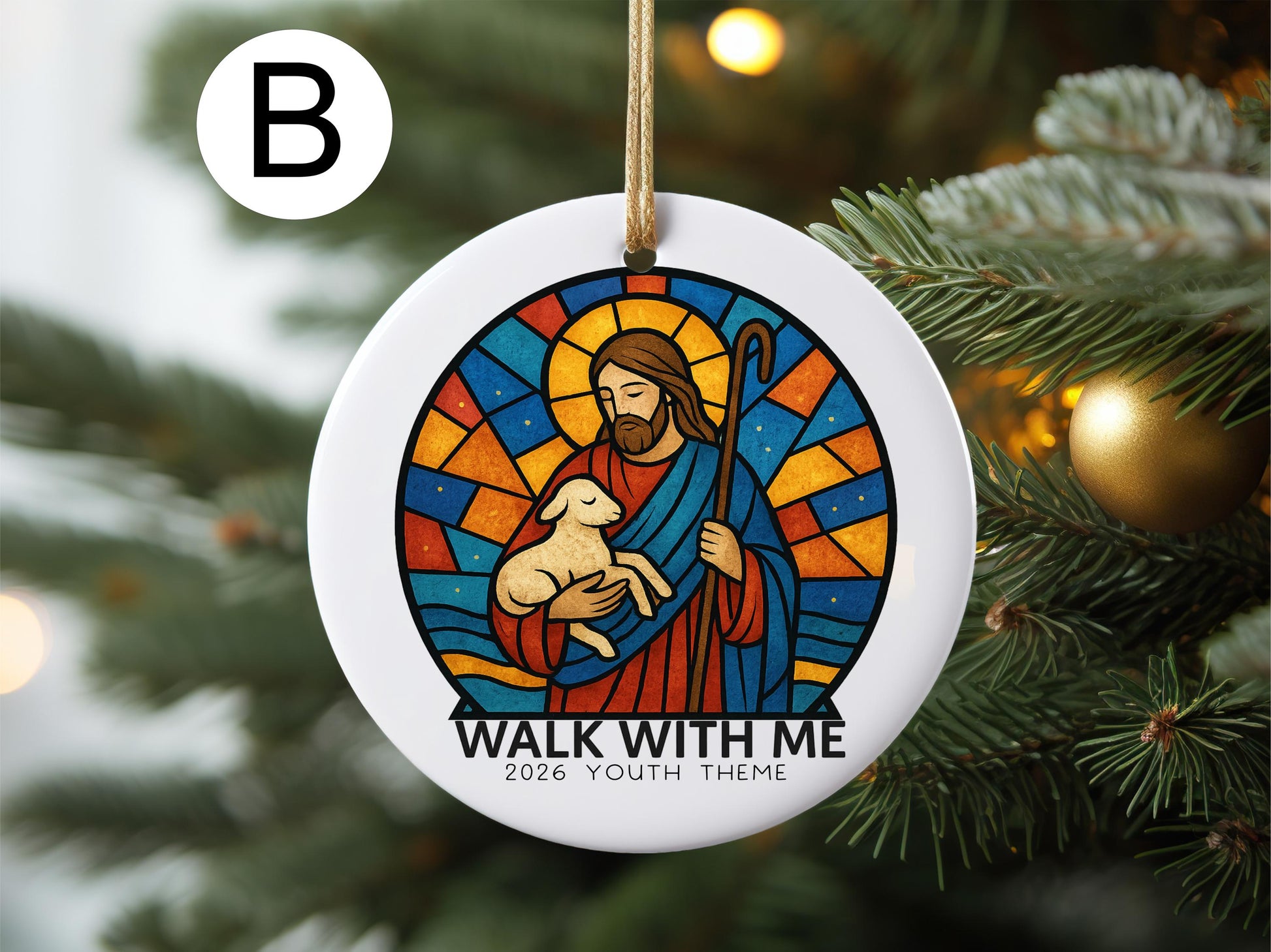 Walk With Me 2026 Youth Theme Porcelain Ornament