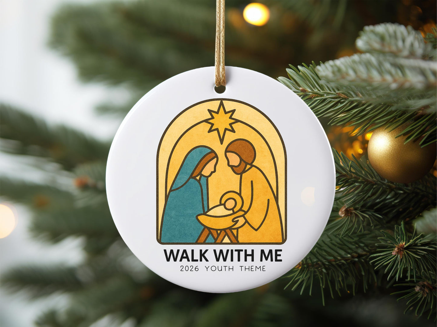 Walk With Me 2026 Youth Theme Porcelain Ornament