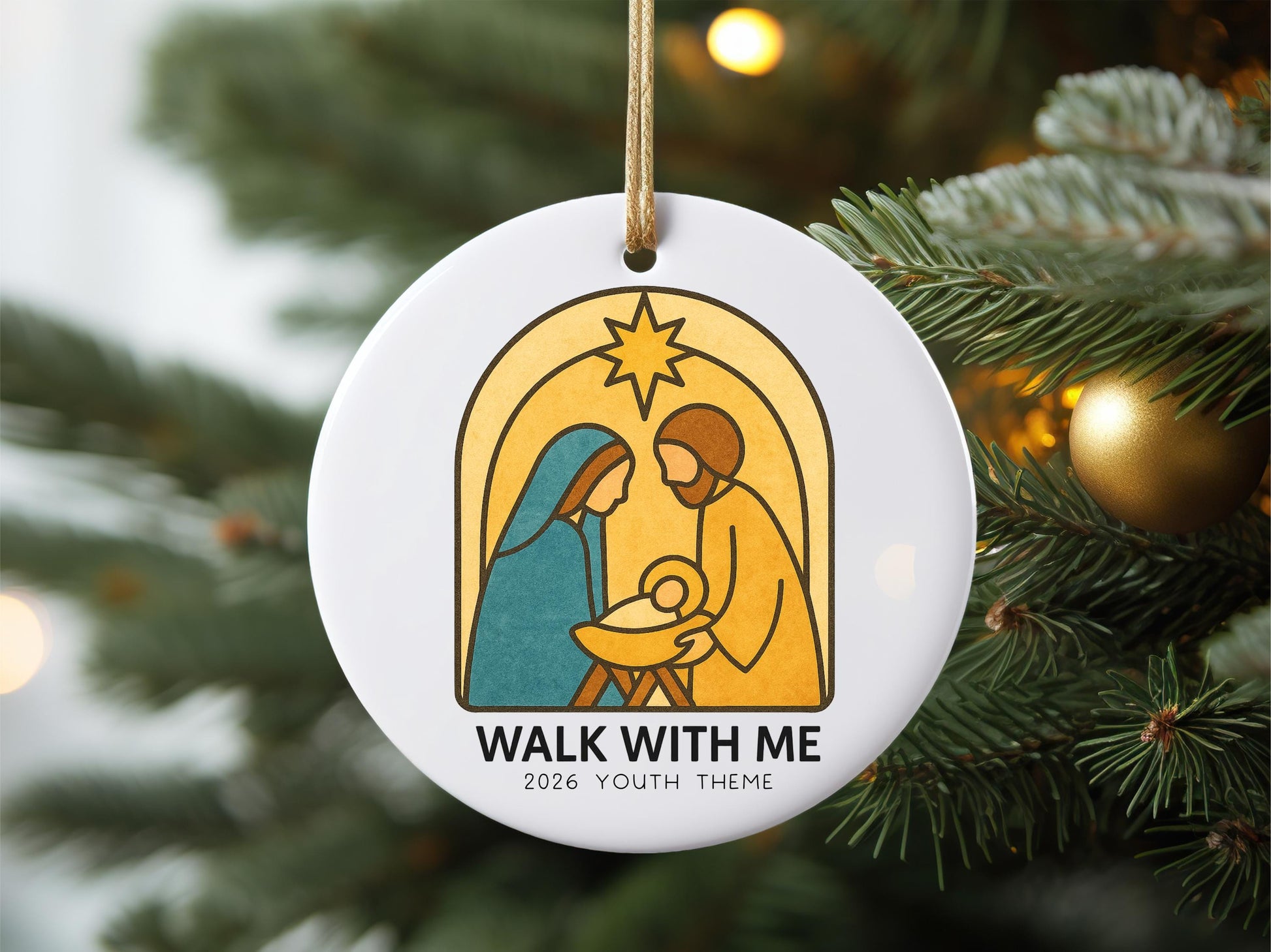 Walk With Me 2026 Youth Theme Porcelain Ornament
