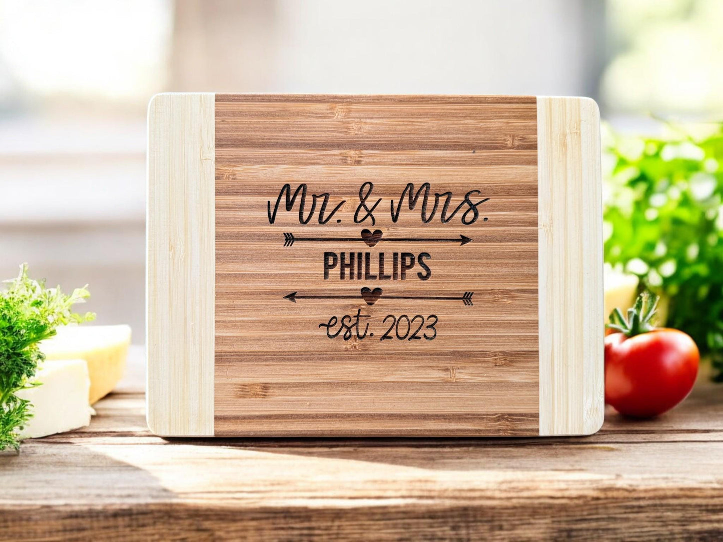 Personalized Cutting Board, Engraved Charcuterie Board, Anniversary Present, Couple Gift