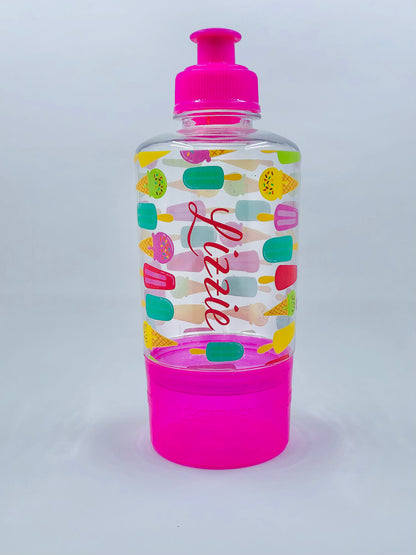 Kids Personalized Summer Water Bottle with Snack Container