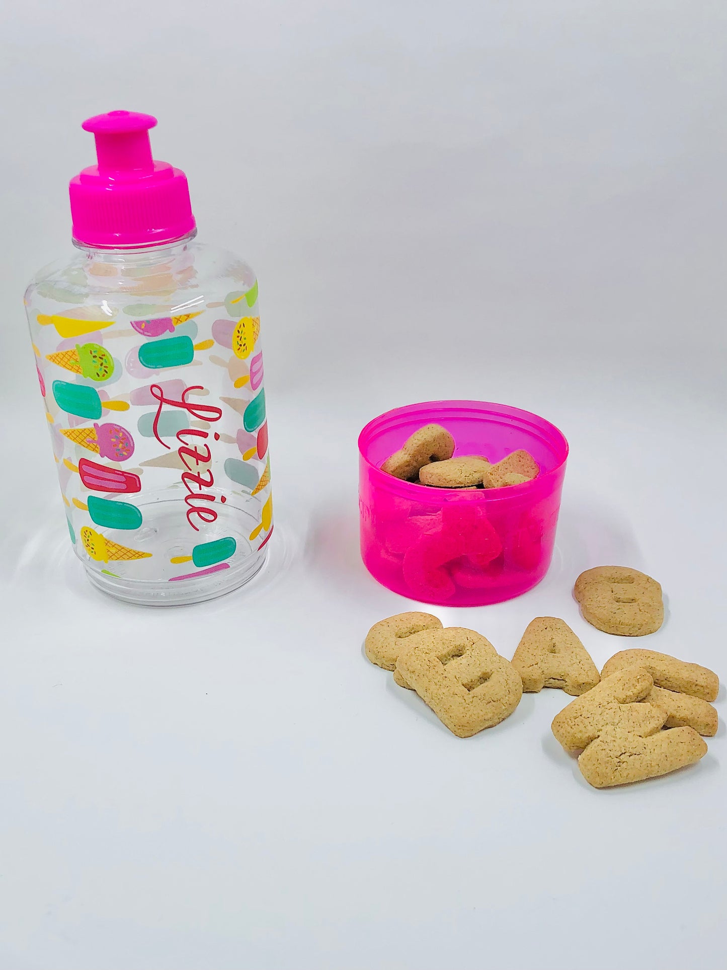 Kids Personalized Summer Water Bottle with Snack Container