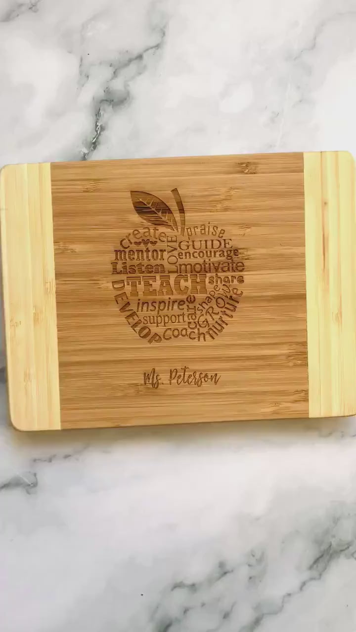 Monogrammed Teacher Appreciation Cutting Board