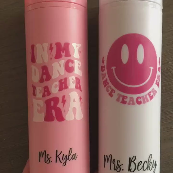 Monogrammed Dance Era Skinny Tumbler with Lid and Straw