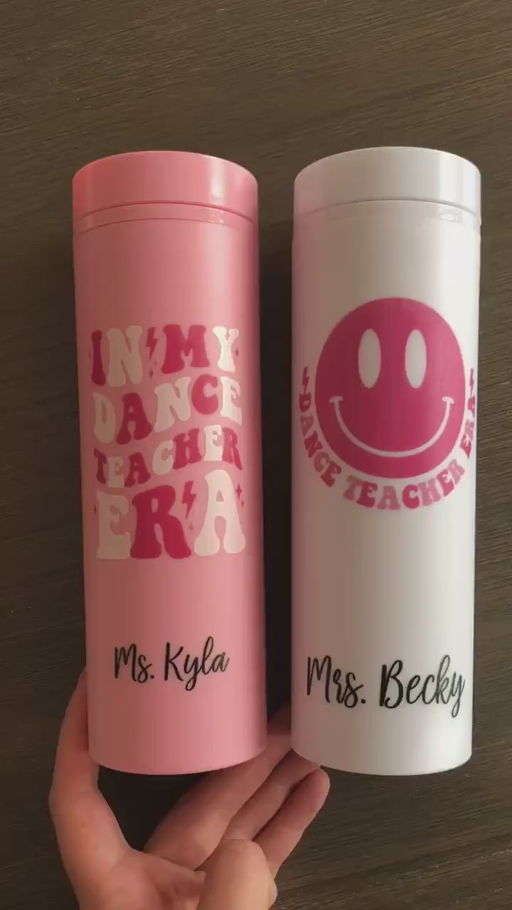 Monogrammed Dance Era Skinny Tumbler with Lid and Straw