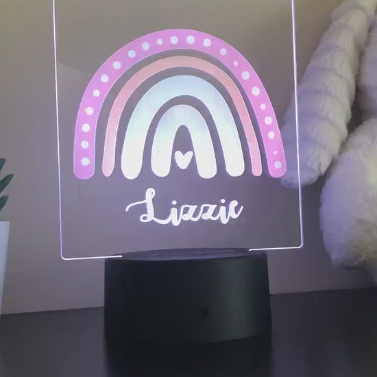 Personalized Name LED Night Light: Custom Monogram Nursery Decor
