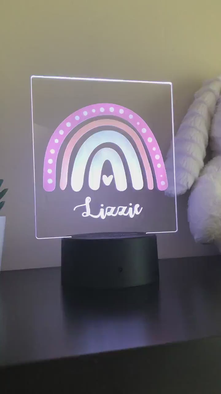 Personalized Name LED Night Light: Custom Monogram Nursery Decor