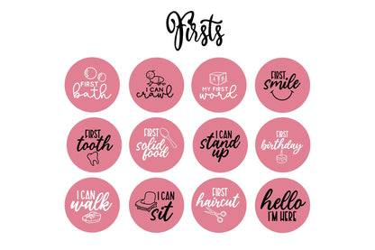 Wooden Milestone Markers, Circle Baby Monthly Milestone Cards, First Year Photo Props, Baby Shower Gift