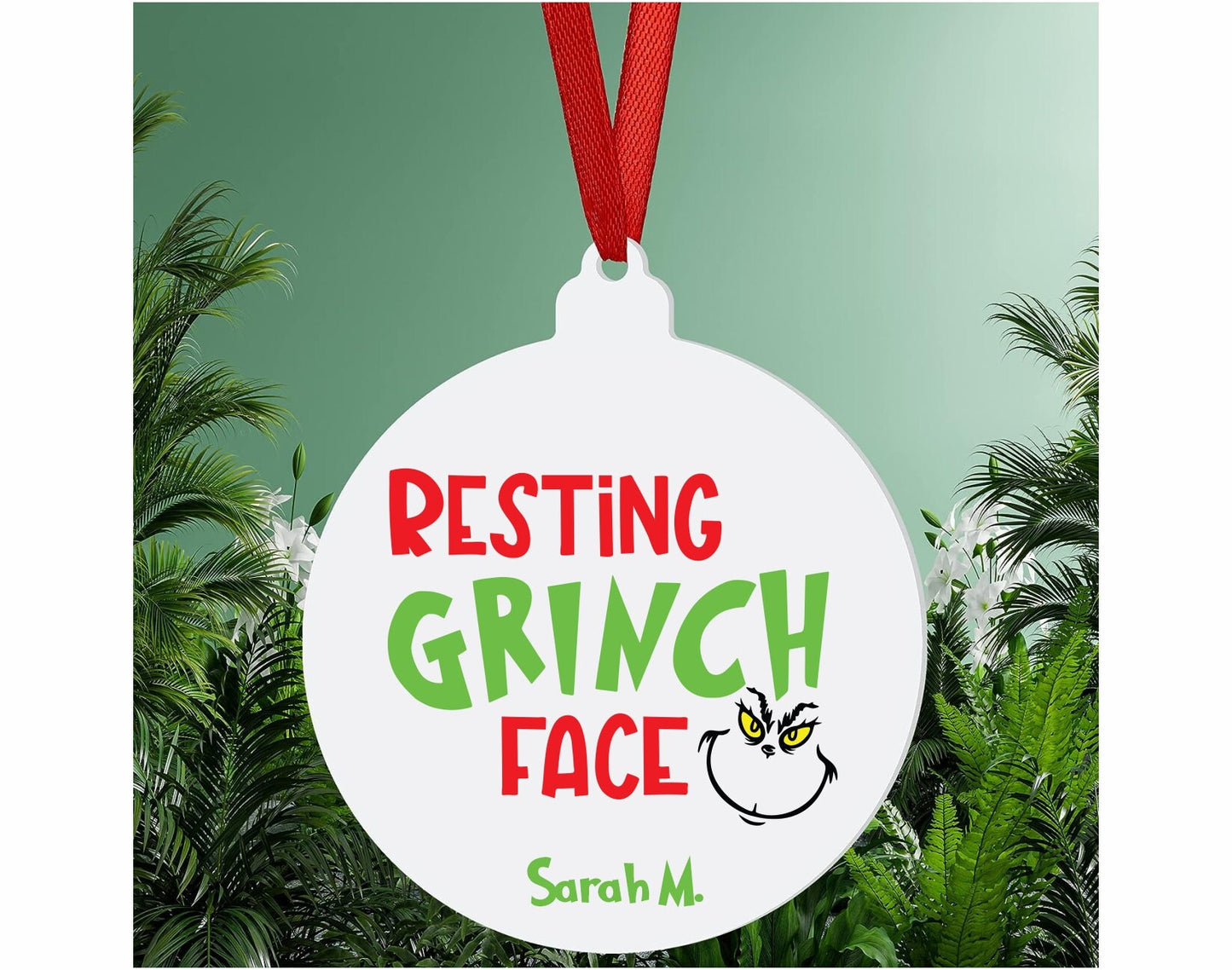 Personalized Grinch Inspired Christmas Ornament