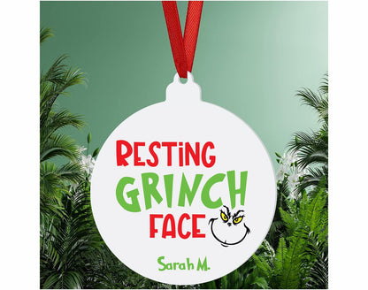 Personalized Grinch Inspired Christmas Ornament