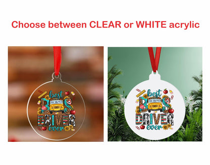Personalized Bus Driver Christmas Ornament