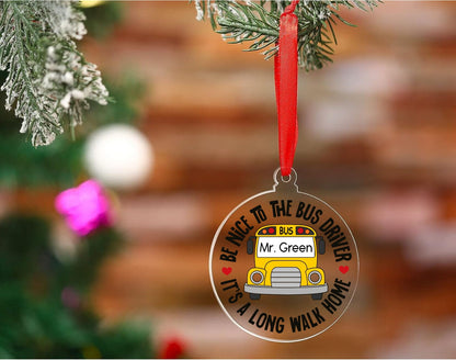 Personalized Bus Driver Christmas Ornament