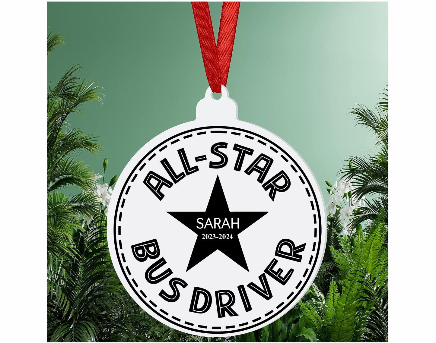 Personalized Bus Driver Christmas Ornament