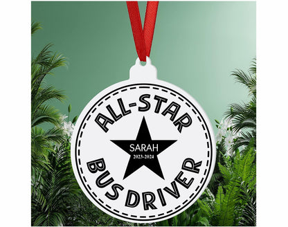 Personalized Bus Driver Christmas Ornament
