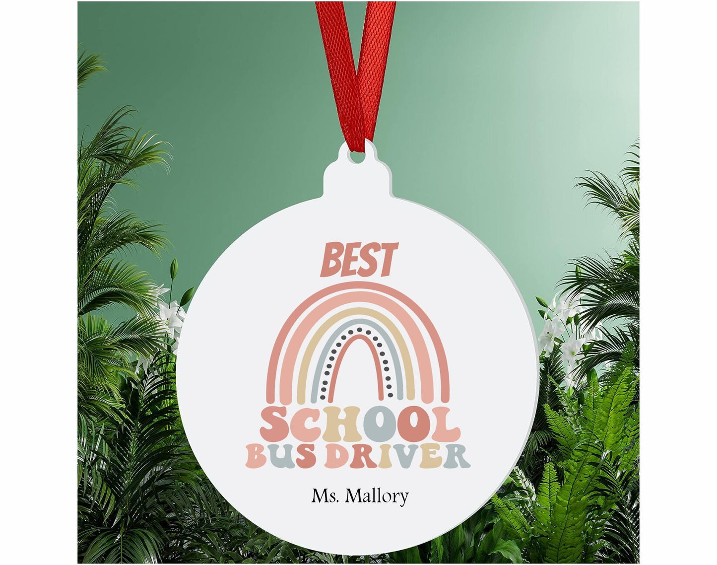 Personalized Bus Driver Christmas Ornament