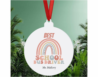 Personalized Bus Driver Christmas Ornament